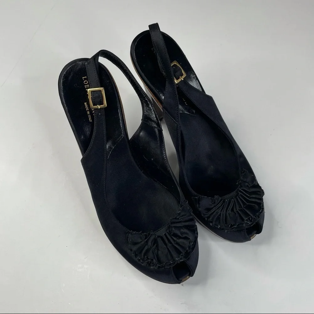 Loeffler Randall Slingback‎ Wood Heels Size 7